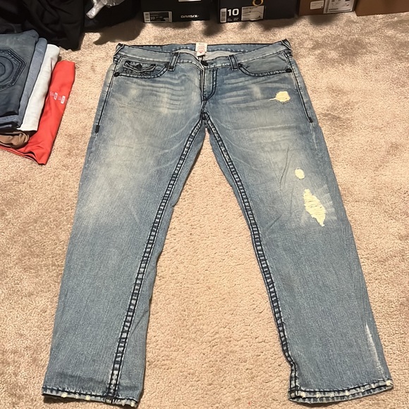 Used men true religion jeans blue size 42 - Picture 2 of 9